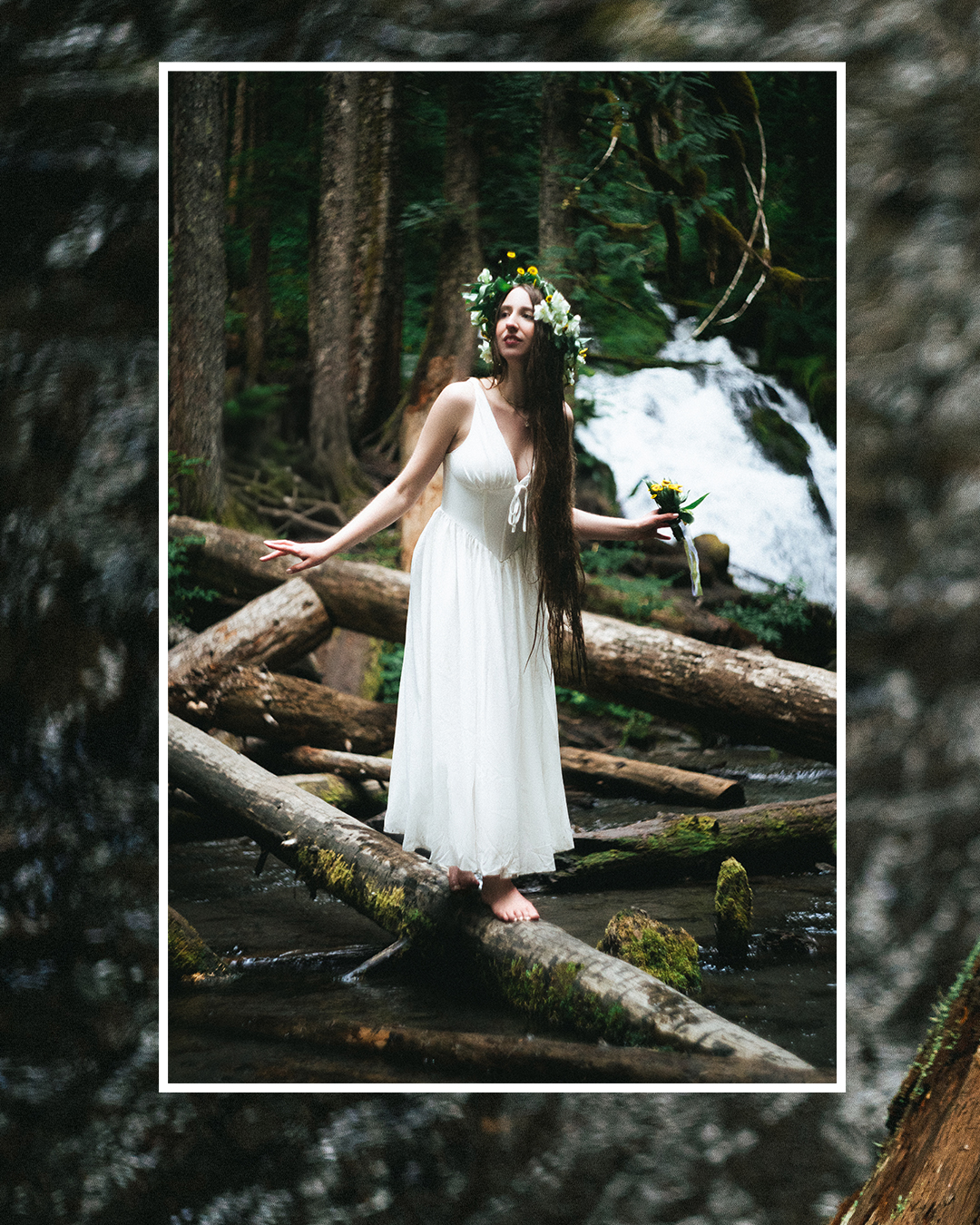 Ethereal Film-like Portraits at a Glacial Waterfall Near Mount Hood — photograph 4 of 20